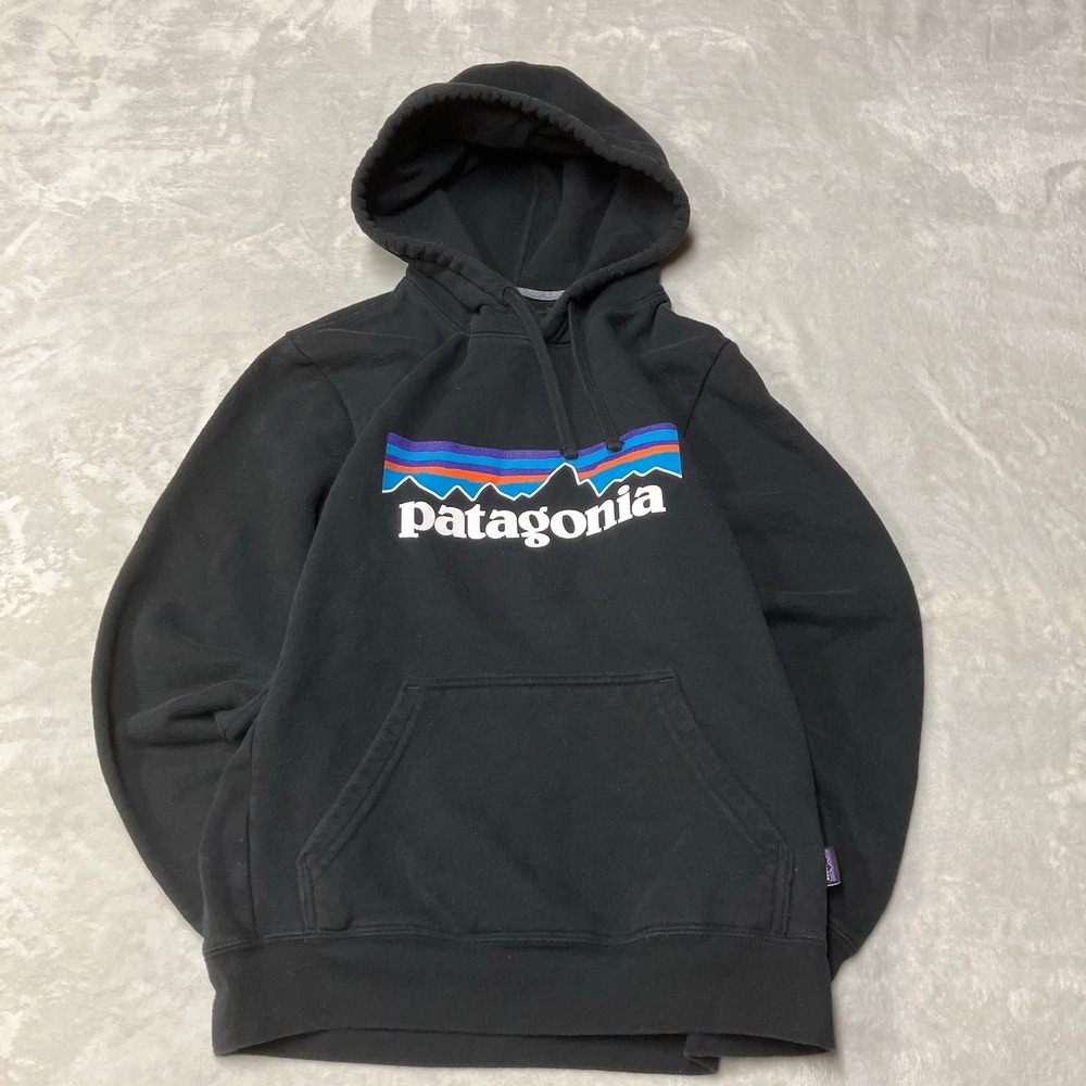 Patagonia Uprisal Hoodie Fitz Roy P-6 Logo Black Pullover Mens Small